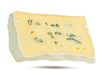 White mould cheese isolated on white background with clipping path