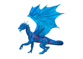 Obraz premium 3D Rendering Fairy Tale Dragon on White