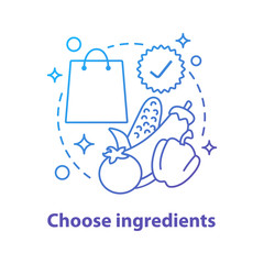 Choosing ingredients concept icon