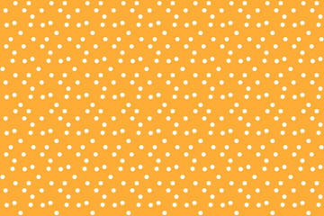 Orange background random polka dots seamless pattern