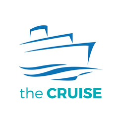 Vector logo cruise, ship drawing graphic design