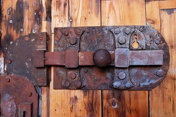 Old lock in the former prison Murate renovated; florence, Italy