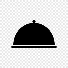 Tray icon vector on transparent grid