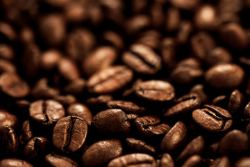 Coffee beans , close up photo