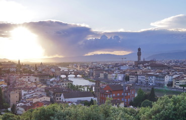 Obraz premium View of Florence at sunset, Italy