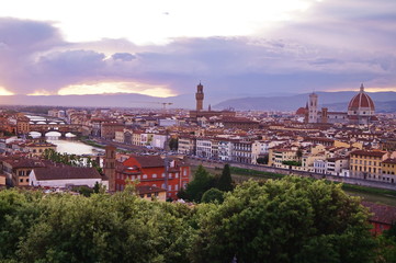 View of Florence at sunset, Italy
