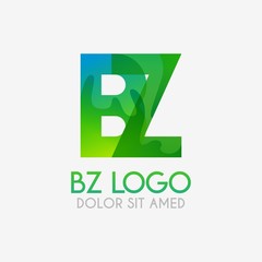 The BZ logo with striking colors and gradations, modern and simple for industrial, retail, business, corporate. this ZB logo made for online and offline media both web, mobile, logo, brochure, flayer.