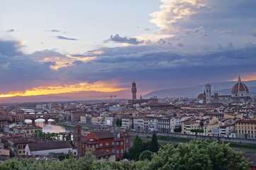 Naklejka premium View of Florence at sunset, Italy