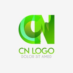 The CN logo with striking colors and gradations, modern and simple for industrial, retail, business, corporate. this NC logo made for online and offline media both web, mobile, logo, brochure, flayer.