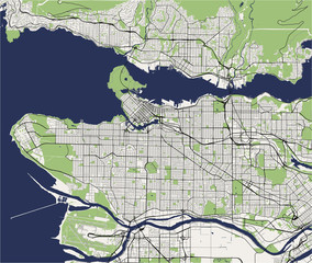 map of the city of Vancouver , Canada