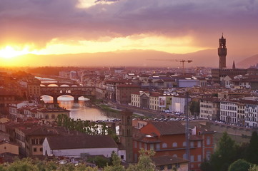 Obraz premium View of Florence at sunset, Italy