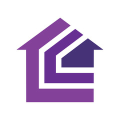 house logo, contour shape in the house logo design