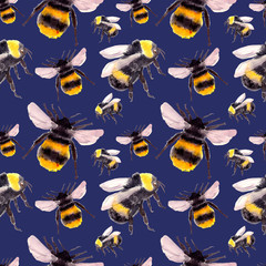 seamless pattern with bumblebee