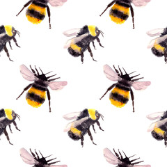 seamless pattern with bumblebee
