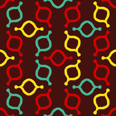 Seamless pattern with colorful geometric elements.