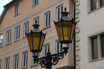 Fototapeta na wymiar Street light. Vintage street lamp close up