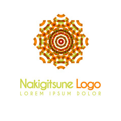 green and yellow flower logos with geometric shapes. for the celebration of religion and architecture of the Middle East. suitable for corporate, business and development interiors