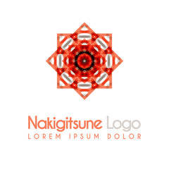 red and gray flower logos with geometric shapes. for the celebration of religion and architecture of the Middle East. suitable for corporate, business and development interiors