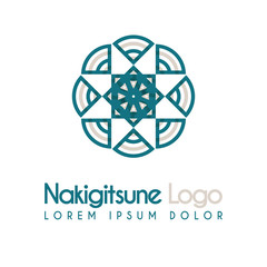 blue and gray flower logos with geometric shapes. for the celebration of religion and architecture of the Middle East. suitable for corporate, business and development interiors