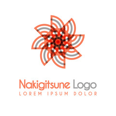 red and gray flower logos with geometric shapes. for the celebration of religion and architecture of the Middle East. suitable for corporate, business and development interiors