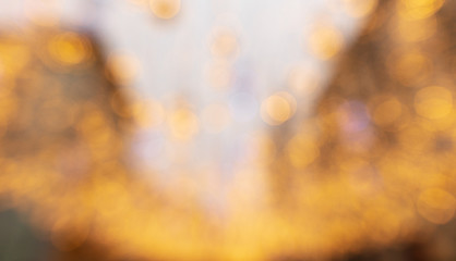 Golden bokeh lights as abstract background