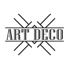 Geometric ornamental retro vintage art deco ornament, logo, badge, border frame for design and decoration. Vintage retro ornamental deco art design for logo, frame, border and badge. Retro art design.