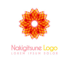 red and yellow flower logos with geometric shapes. for the celebration of religion and architecture of the Middle East. suitable for corporate, business and development interiors
