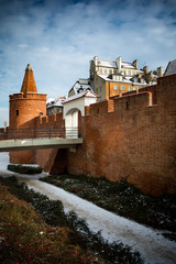 Warsaw city walls in light snow in Poland © Lance Bellers