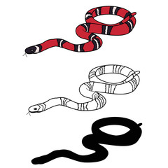 Naklejka premium vector, isolated, snake, red
