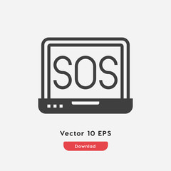 SOS icon vector