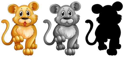 Set of lion character