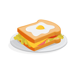 Big tasty sandwich with cheese and egg