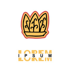 leaf in a pot logo in cartoon images on paper. can be applied to various media either paper or plastic. This leaf in a pot  logo with orange and pink lines can be used for various companies.