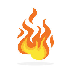 Red and orange fire flame. Hot flaming element