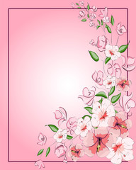 Floral Wedding Invitation elegant invite card vector Design: garden flower pink, golden geometric print frame, copy space