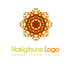 green and yellow flower logos with geometric shapes. for the celebration of religion and architecture of the Middle East. suitable for corporate, business and development interiors