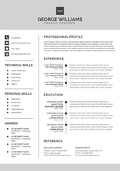 Clean Resume Template Gray