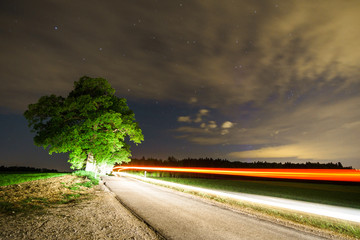 Highway towards the night