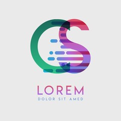 CS logo with the theme of galaxy speed and style that is suitable for creative and business industries. SC Letter Logo design for all webpage media and mobile, simple, modern and colorful.