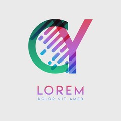 CY logo with the theme of galaxy speed and style that is suitable for creative and business industries. YC Letter Logo design for all webpage media and mobile, simple, modern and colorful.