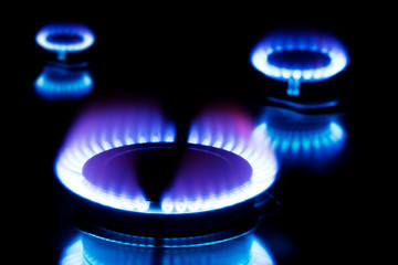 gas flames of butane cooker