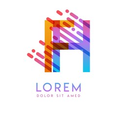 FH logo with the theme of galaxy speed and style that is suitable for creative and business industries. HF Letter Logo design for all webpage media and mobile, simple, modern and colorful.