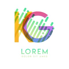 GK logo with the theme of galaxy speed and style that is suitable for creative and business industries. KG Letter Logo design for all webpage media and mobile, simple, modern and colorful.