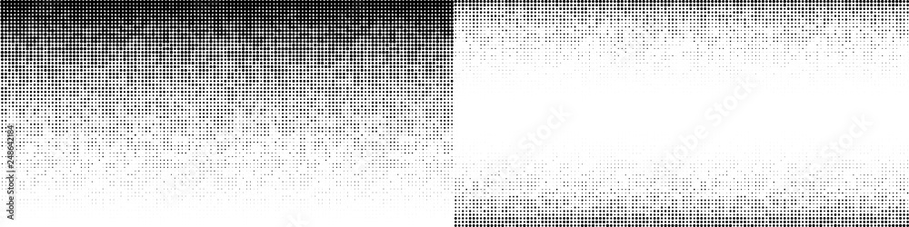 Wall mural halftone horizontal gradient pattern. background using halftone random dots texture. grunge backdrop