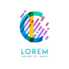 IC logo with the theme of galaxy speed and style that is suitable for creative and business industries. CI Letter Logo design for all webpage media and mobile, simple, modern and colorful.