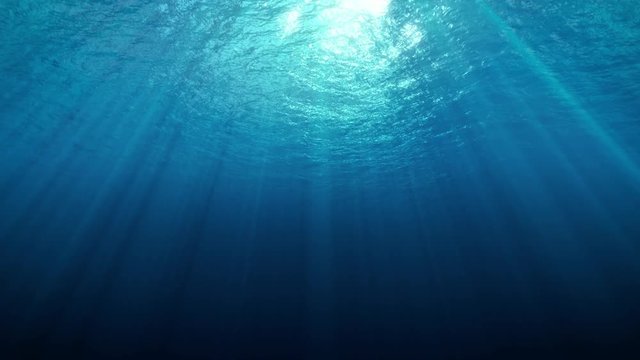 Deep Underwater with Sun Rays