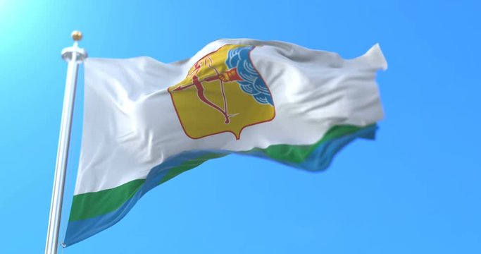 Flag of the russian federal subject of Kirov Oblast, Russia. Loop