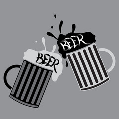 beer glasses vector illustration