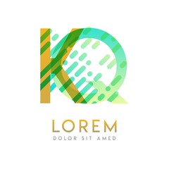 KQ logo with the theme of galaxy speed and style that is suitable for creative and business industries. QK Letter Logo design for all webpage media and mobile, simple, modern and colorful.