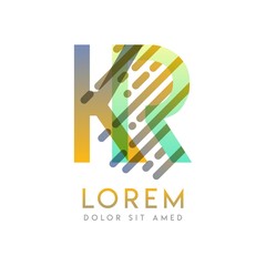 KR logo with the theme of galaxy speed and style that is suitable for creative and business industries. RK Letter Logo design for all webpage media and mobile, simple, modern and colorful.